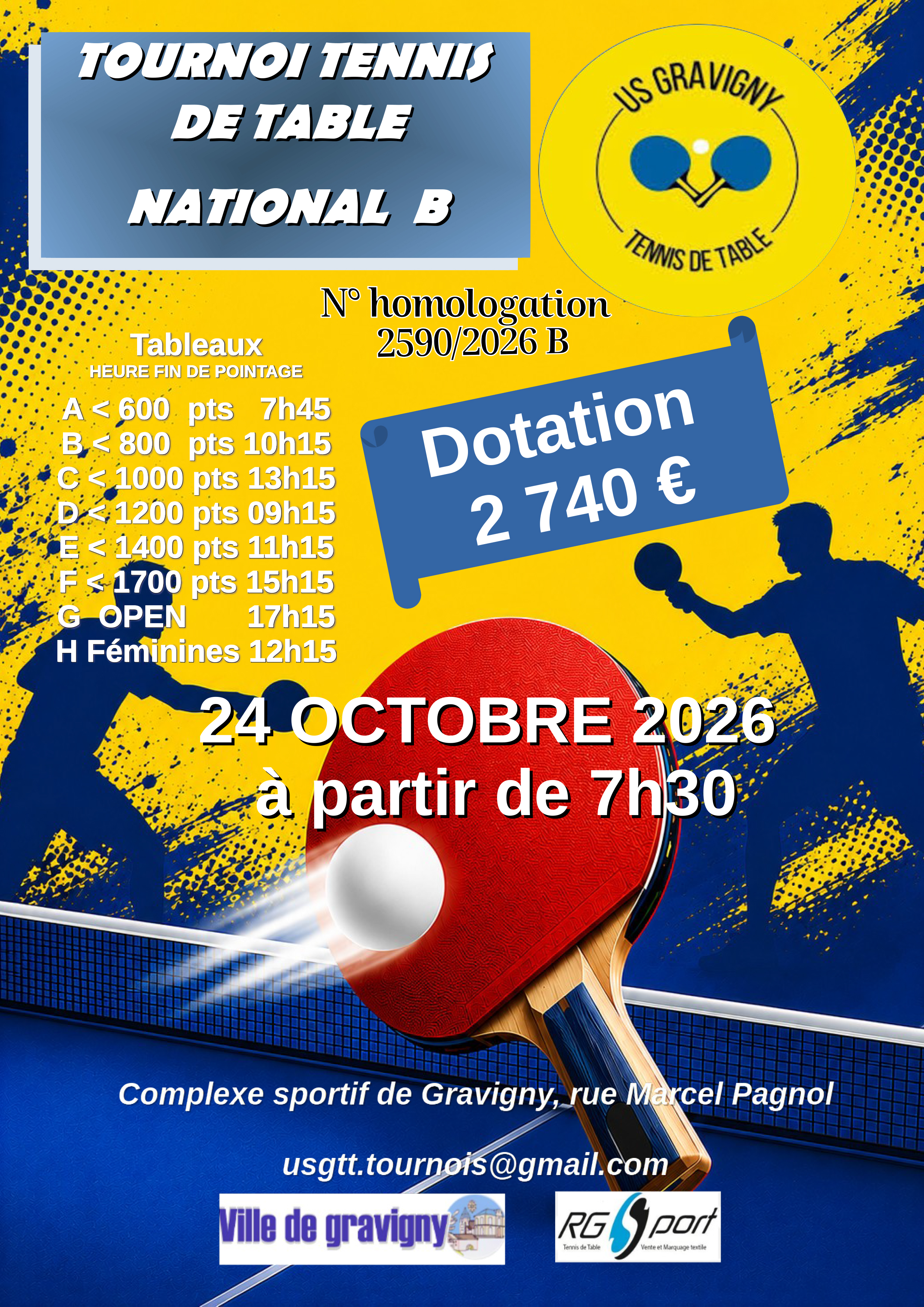 TOURNOI GRAVIGNY NATIONAL B 24 OCT 2026